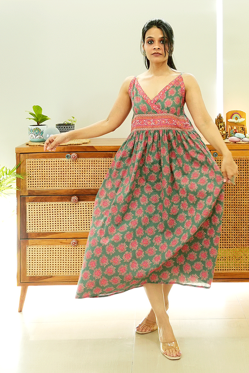 Rosewood Garden Cotton Dress
