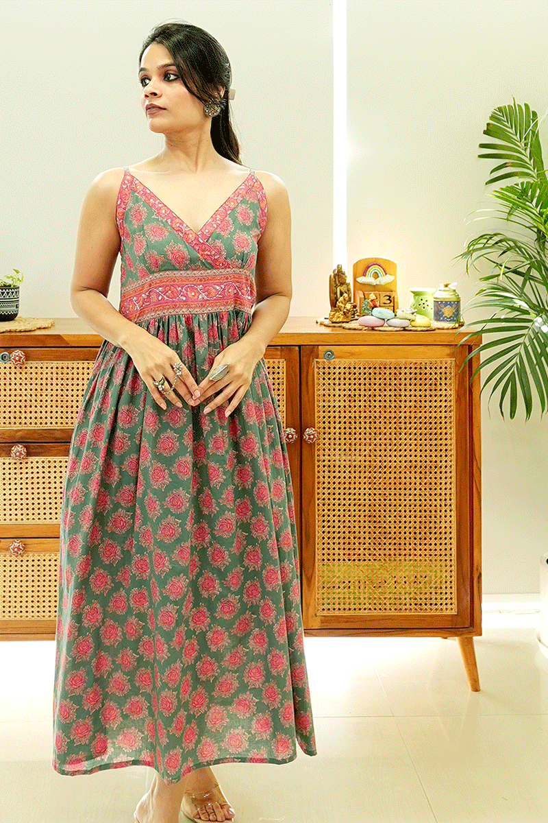 Rosewood Garden Cotton Dress