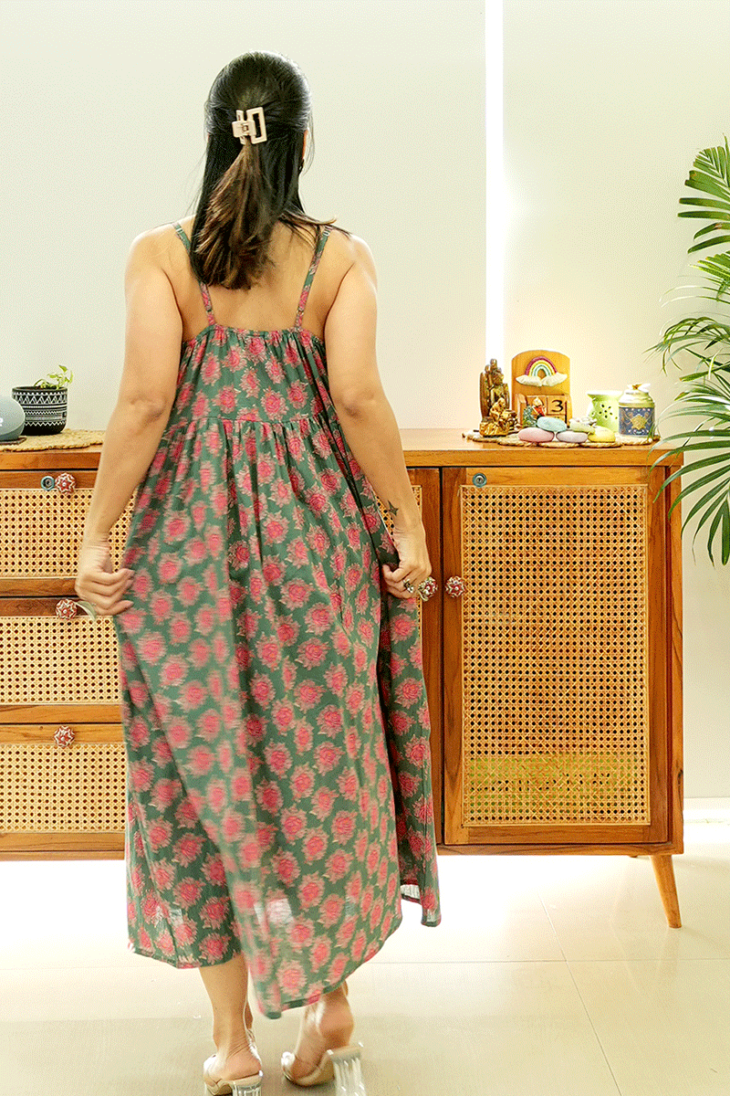 Rosewood Garden Cotton Dress