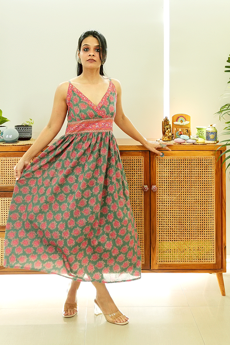Rosewood Garden Cotton Dress