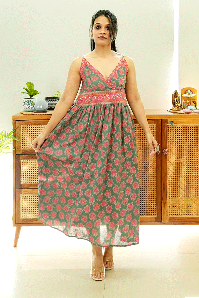 Rosewood Garden Cotton Dress