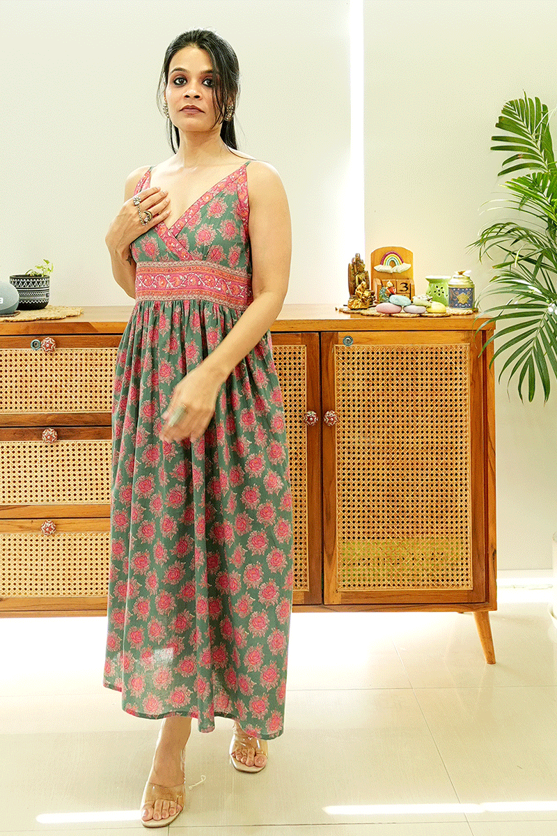 Rosewood Garden Cotton Dress