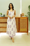 Lavender Bloom Handblock Kurta Set