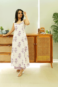 Lavender Bloom Handblock Kurta Set