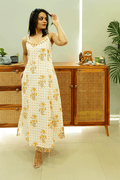 Sunflower Bloom Handblock Kurta Set