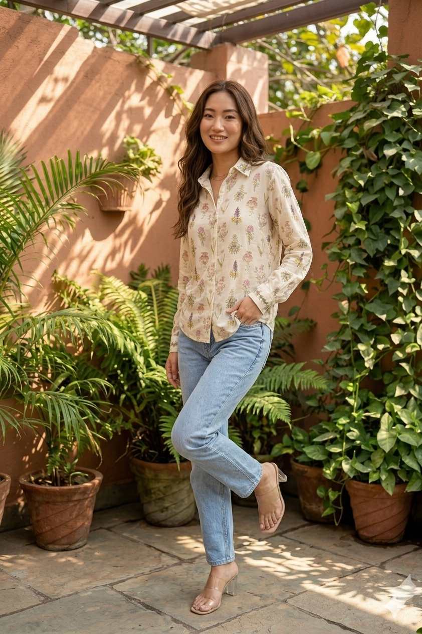 Meadow Sprig Mul Silk Shirt