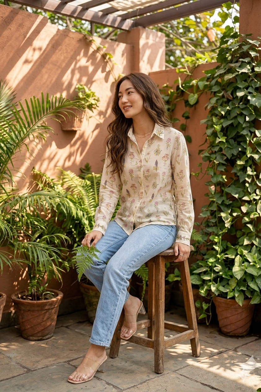 Meadow Sprig Mul Silk Shirt