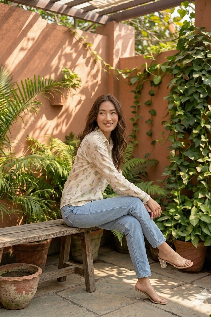 Meadow Sprig Mul Silk Shirt