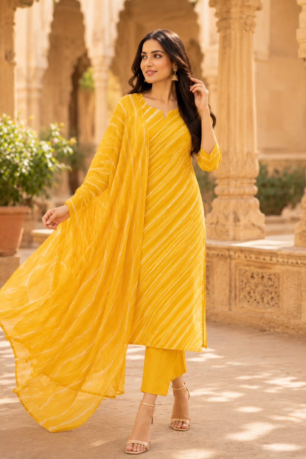 Sunshine Leheriya Cotton Suit Set