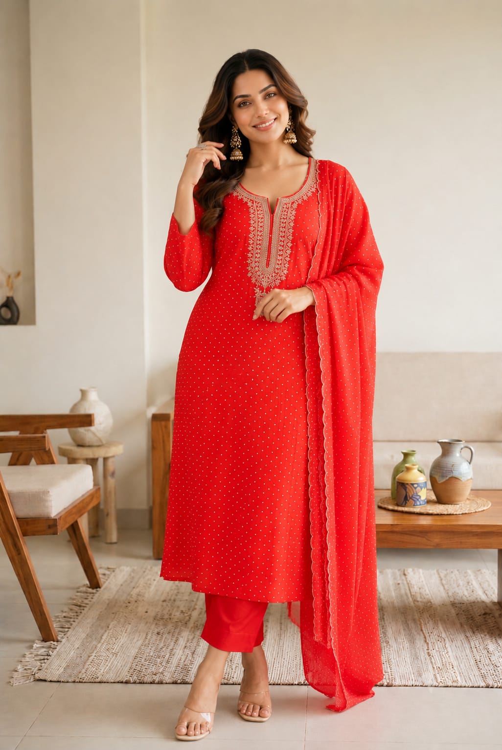 Gulnaar Mul Silk Zari Suit Set
