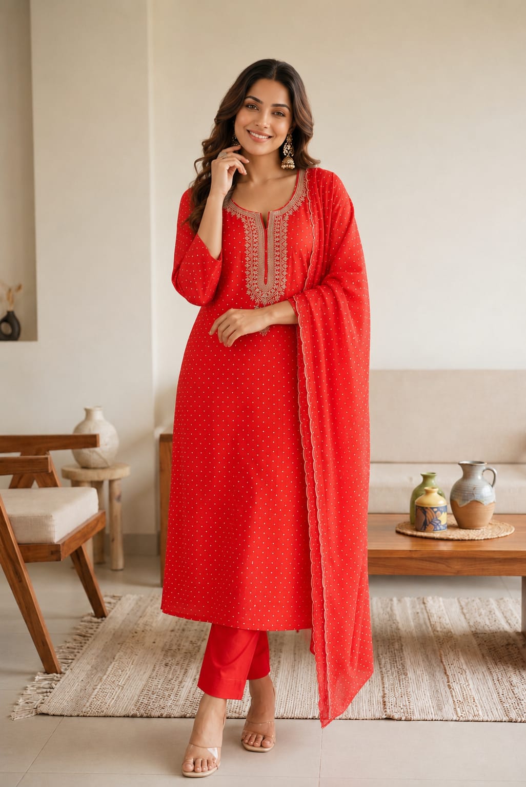 Gulnaar Mul Silk Zari Suit Set