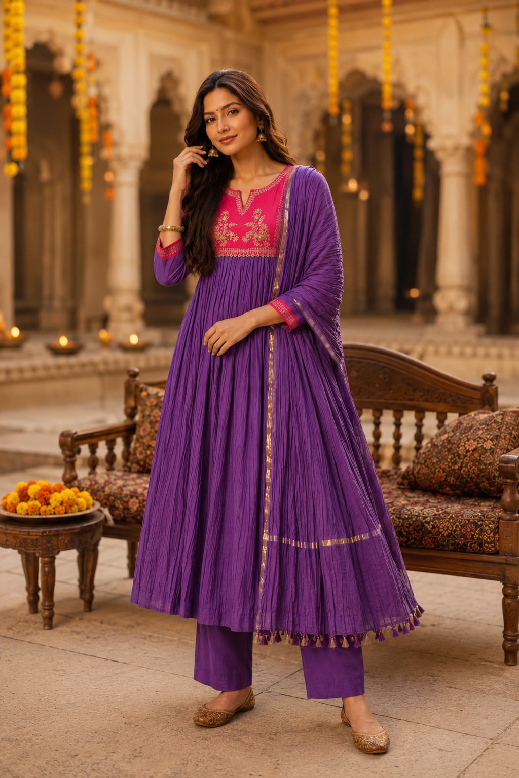 Gulbahar Zari Mul Suit Set