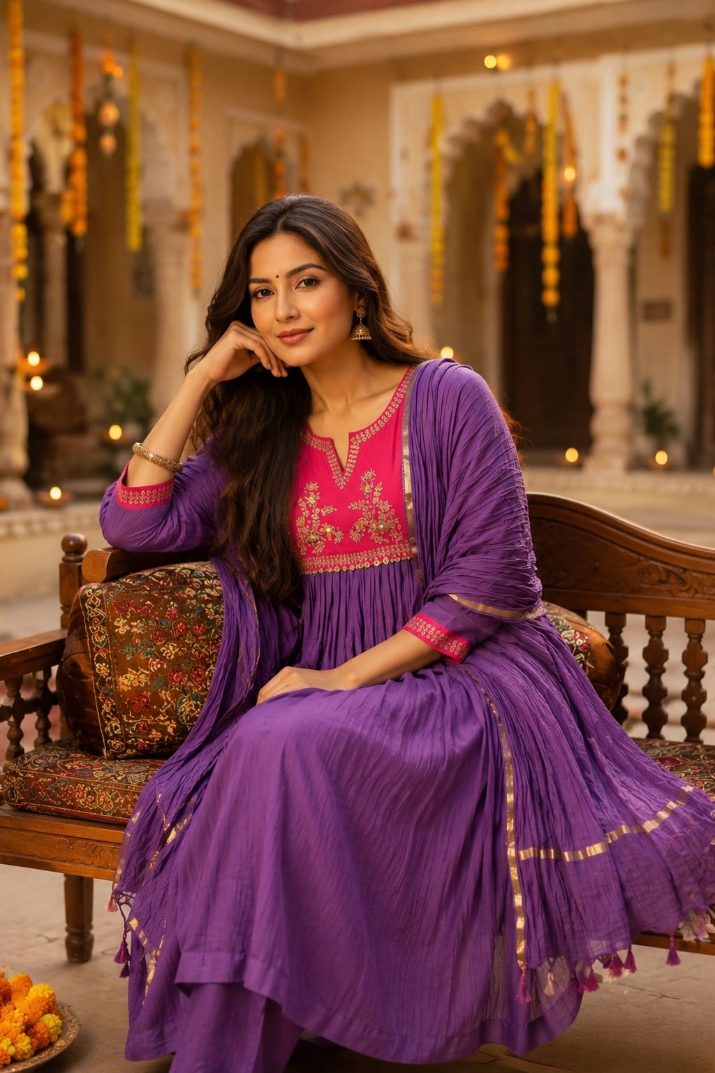Gulbahar Zari Mul Suit Set