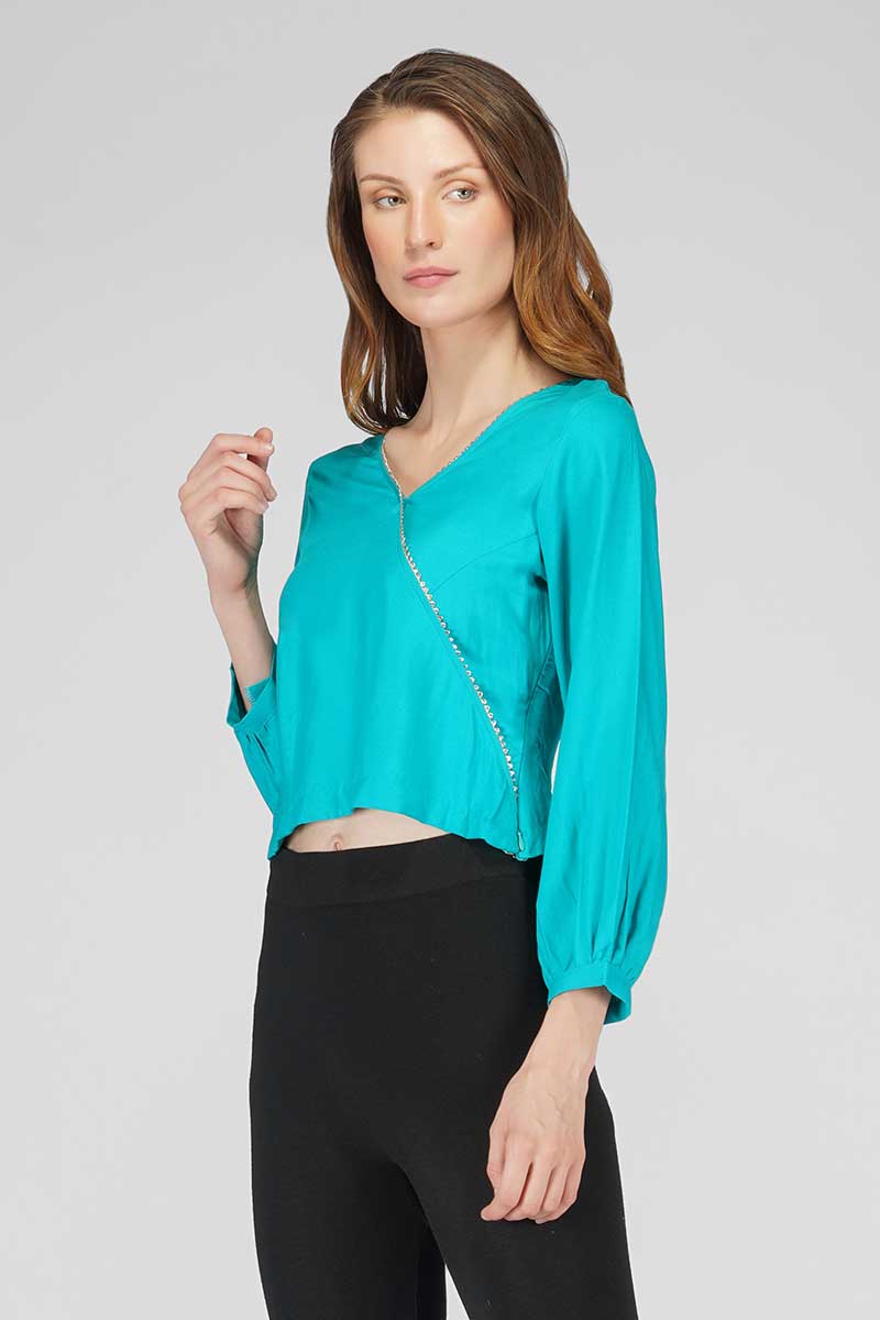 Turquoise Fusion Crop Top