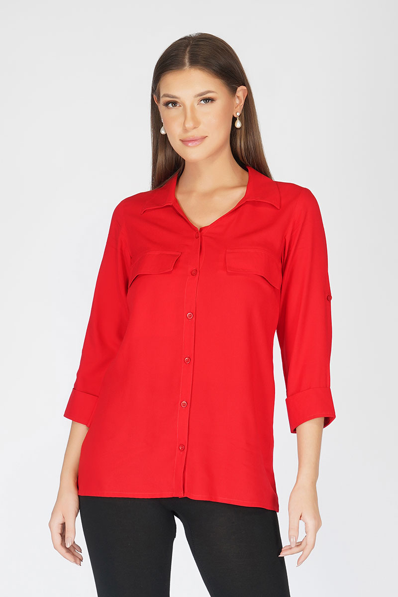 Red Shirt with Pockets