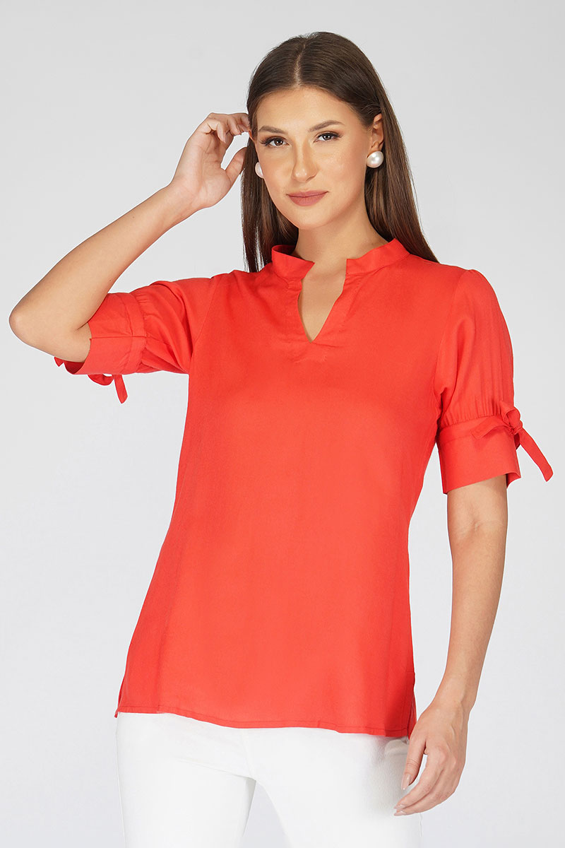 Coral Bow Top