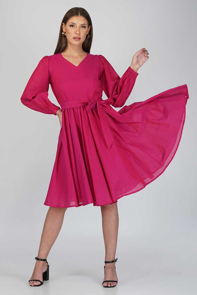 Hot Pink Mangalgiri Dress