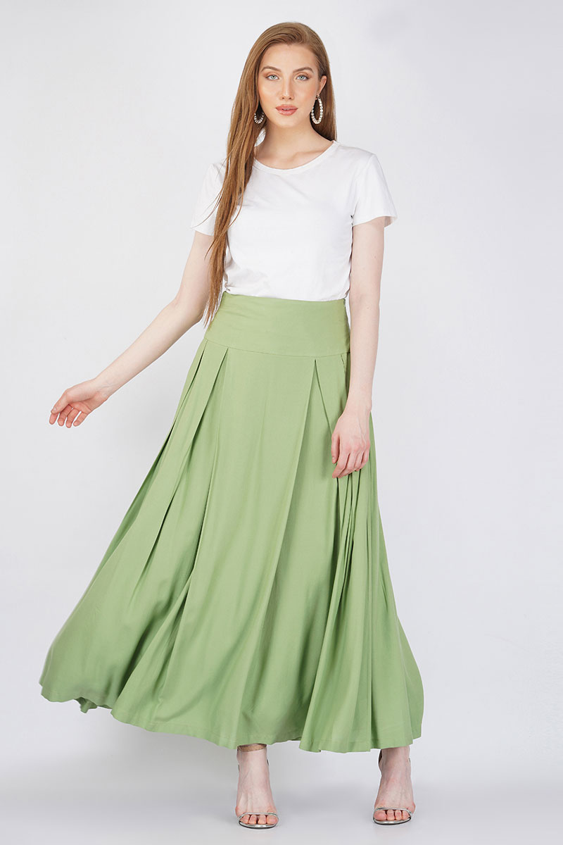 Buy Pista Green Skirt And Ruffle Dupatta In Net With Sun Yellow Choli  Online  Kalki Fashion