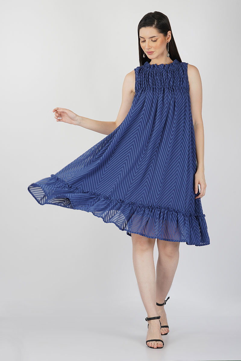 Blue Zigzag Dress