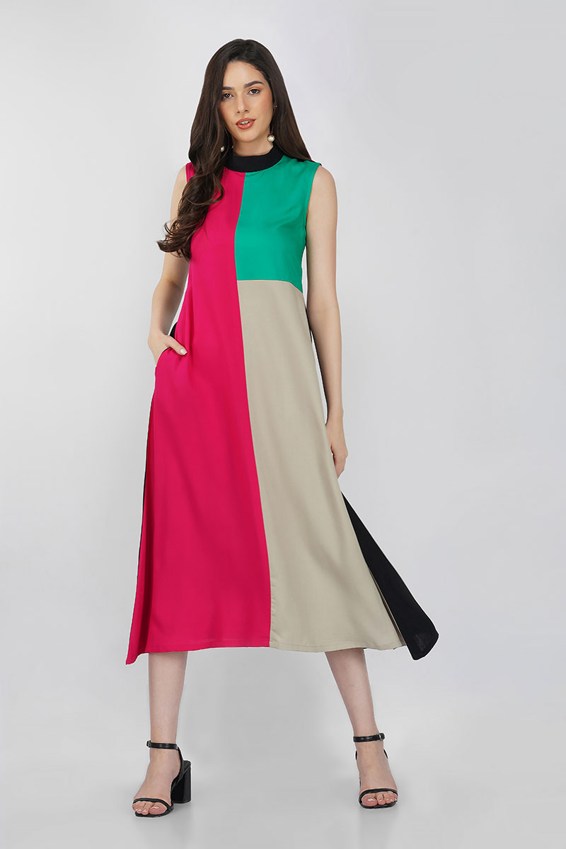 Tri Color Block Dress