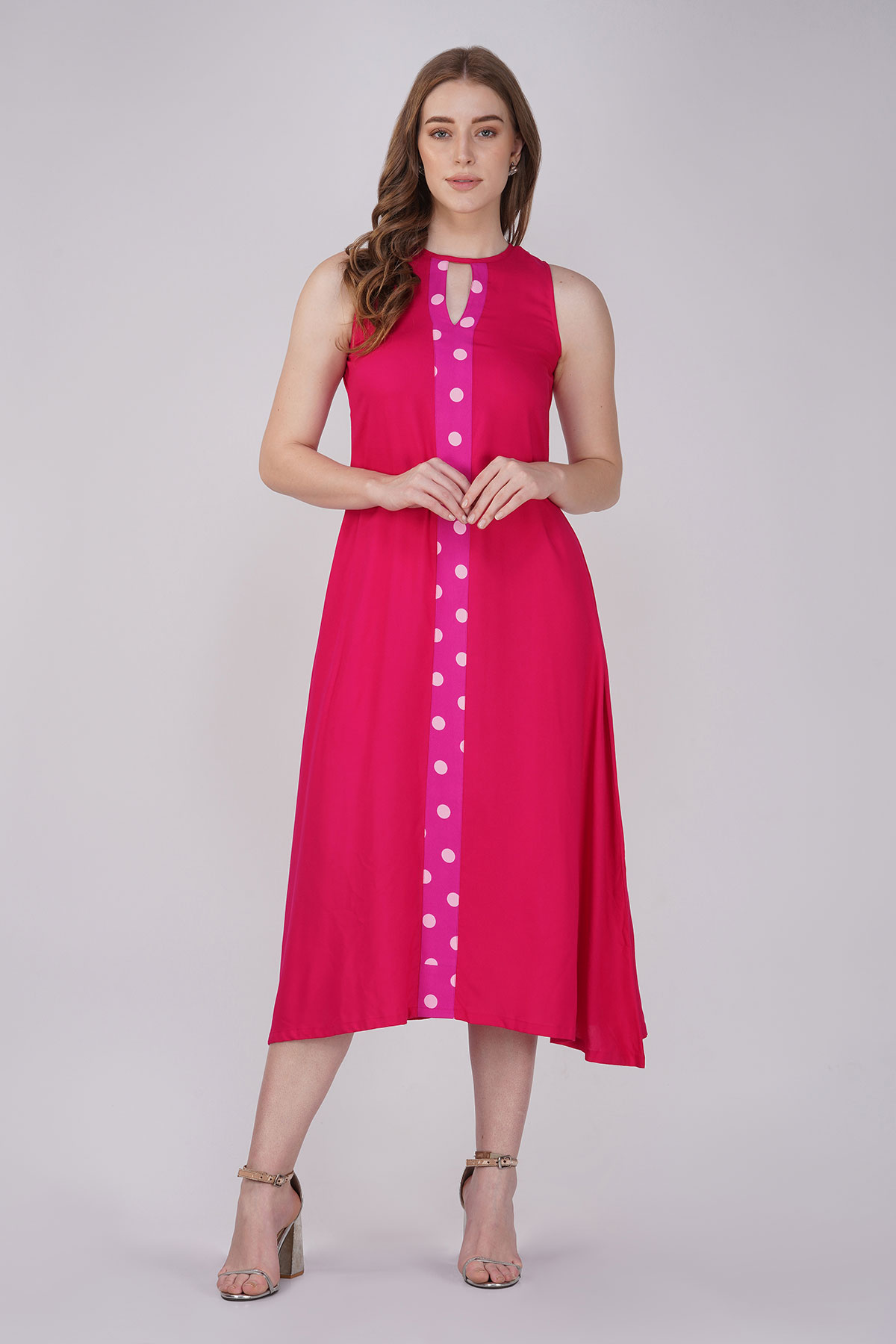 Hot Pink Polka Stripe Dress
